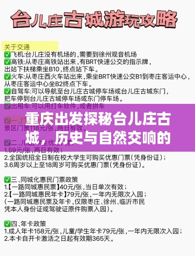 重庆出发探秘台儿庄古城,历史与自然交响的旅游攻略